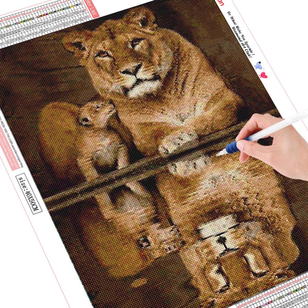 Diamant-Malerei-Set, Löwe, Diamant-Stickerei, vollständiges Display, Tier-Diamant-Mosaik, Strass-Bild 20X30