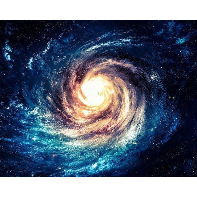 40 x 50 cm, Weltraumlandschaft, Acrylfarben-nach-Zahlen-Set, Ölgemälde für Erwachsene, DIY-Kits, Leinwand, Bild, Zeichnung, Färbung nach Zahlen, Dekoration, Kunst 40x50cm No Frame