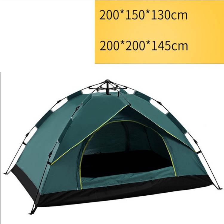 Vollautomatisches, schnell zu öffnendes Zelt für 3–4 Personen, wasserdichtes Zelt, Camping, Familie, Outdoor, leicht, sofort aufbaubar 200*150*130CM grün