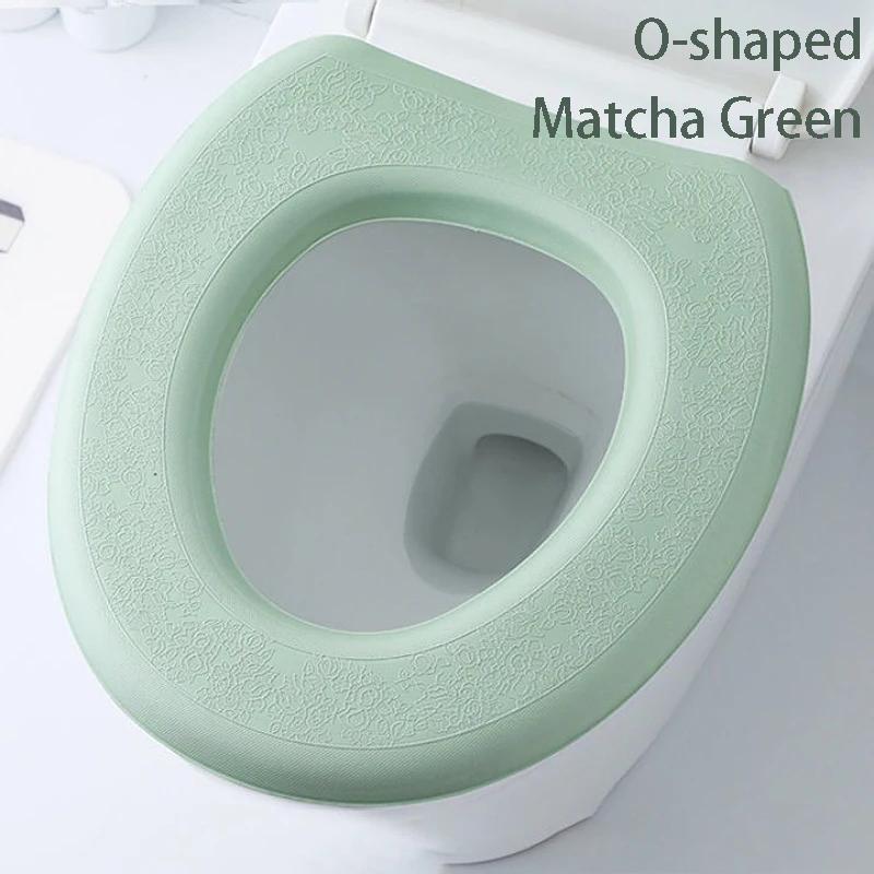 Waschbarer Toilettensitzbezug Wasserdichter Aufkleber Schaumstoffkissen V-förmige Toilettensitzfläche Unterlegscheibe Badezimmerutensil Haushaltswaren