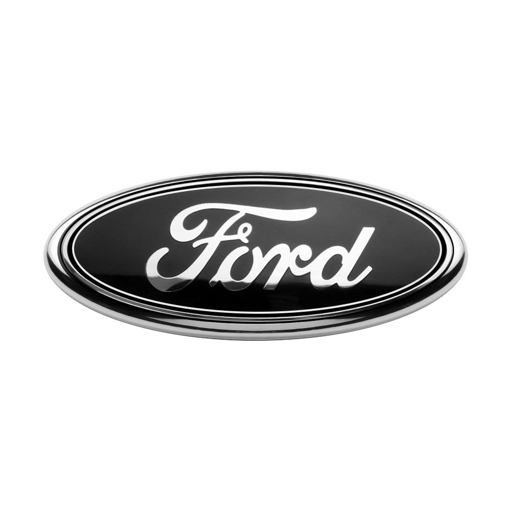 Auto Frontgrill Heckklappen-Emblem Aufkleber Vorne Hinten Emblem Plakette Aufkleber Für Ford Focus Mondeo Fiesta Line Kugo Transit Escape Fusion Explorer schwarz