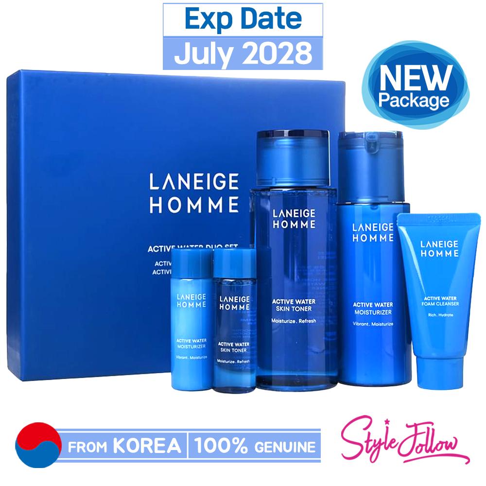 [LANEIGE] Homme Active Water Duo Set (5 Artikel einschließen) 1pc + Sample Gifts