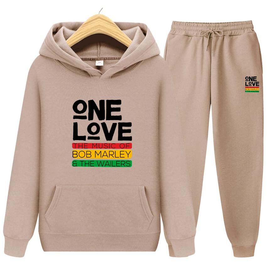 One Love Printing Herren-Trainingsanzug, Winteranzug, Sportmode, Trainingsanzug für Damen, Herren, Kapuzenpullover, Kleidung, Hoodies + Hosen, zweiteiliges Set S