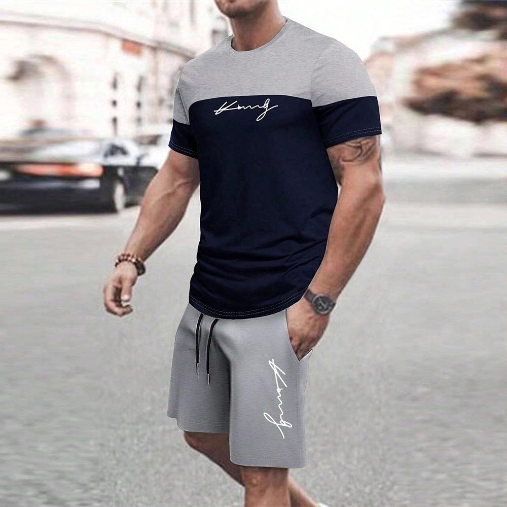 Trendy Sommer Casual Auch Geeignet Für Sport Shorts Kurzarm 2024 Neue Herren Übergroßen Lockeren Schnell Trocknenden Sommeranzug 2XL