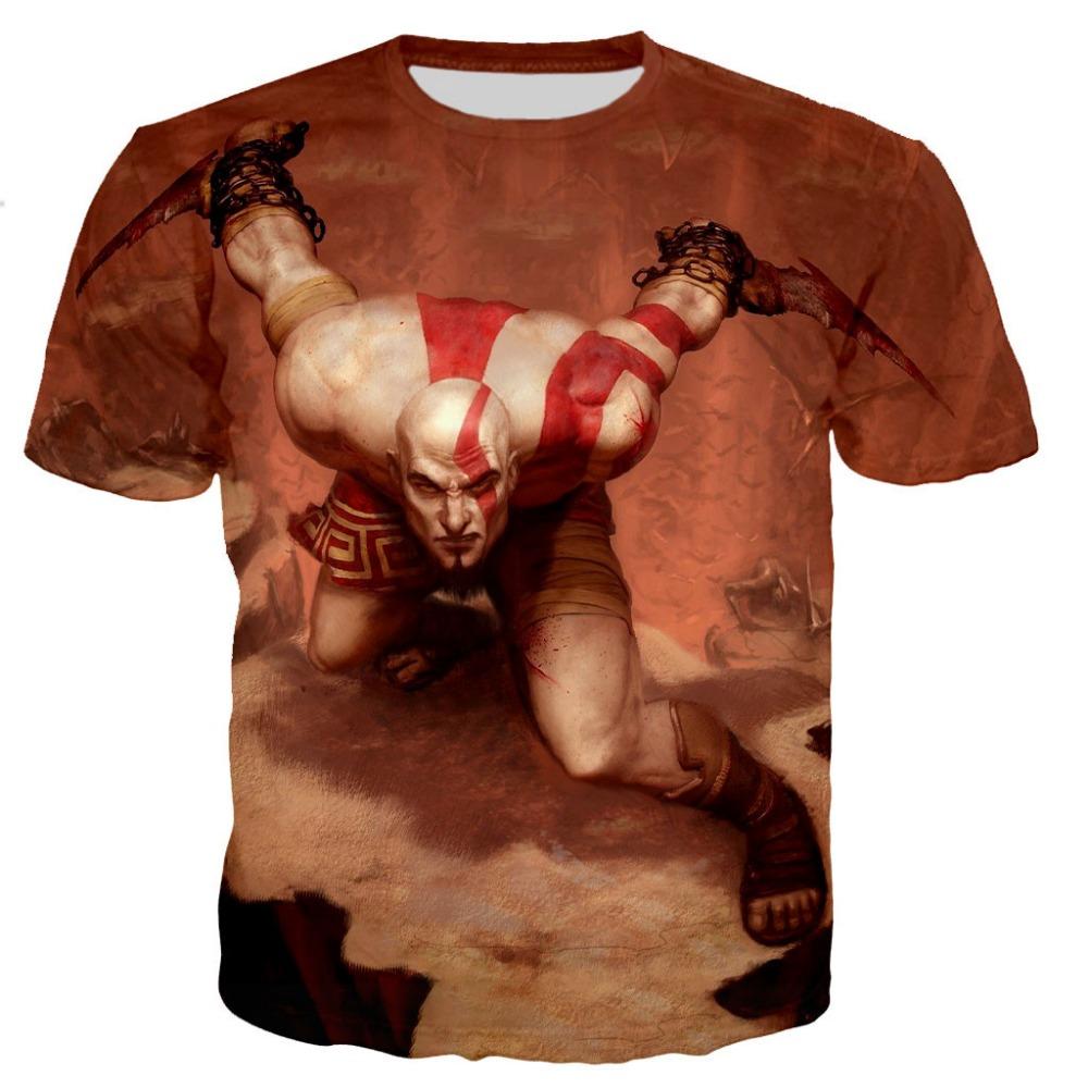 God Of War T-Shirt Spiel 3D-Druck Herren Damen Mode O-Ausschnitt Kurzarm T-Shirts Übergroße Harajuku Kinder T-Shirts Tops Herrenbekleidung 2XL