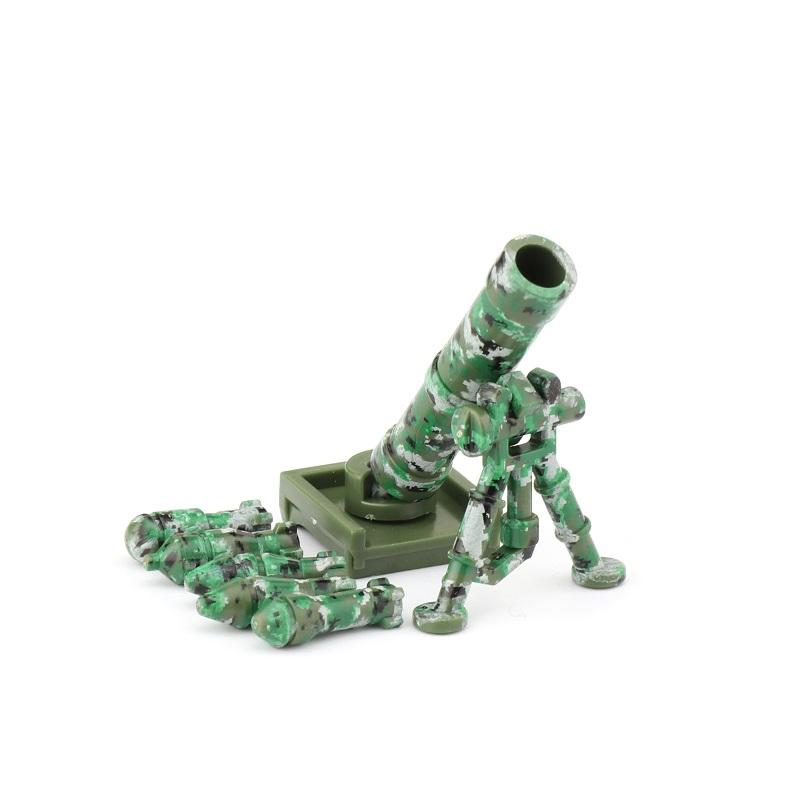 Militärische Spezialeinheiten, Rakete, Tarnrohr, M2-Mörser, Armeesoldat, moderne MOC-Waffen, Minifigur, Baustein, Kinderspielzeug