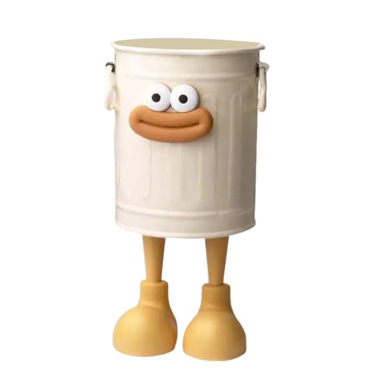 Cartoon-Stiftehalter, rund, vertikal, für Büro, Zuhause, Arbeitszimmer, Schreibtisch-Zubehör, Aufbewahrungs-Organizer für Stifte, Radiergummis, Buntstifte 1 pcs weiß