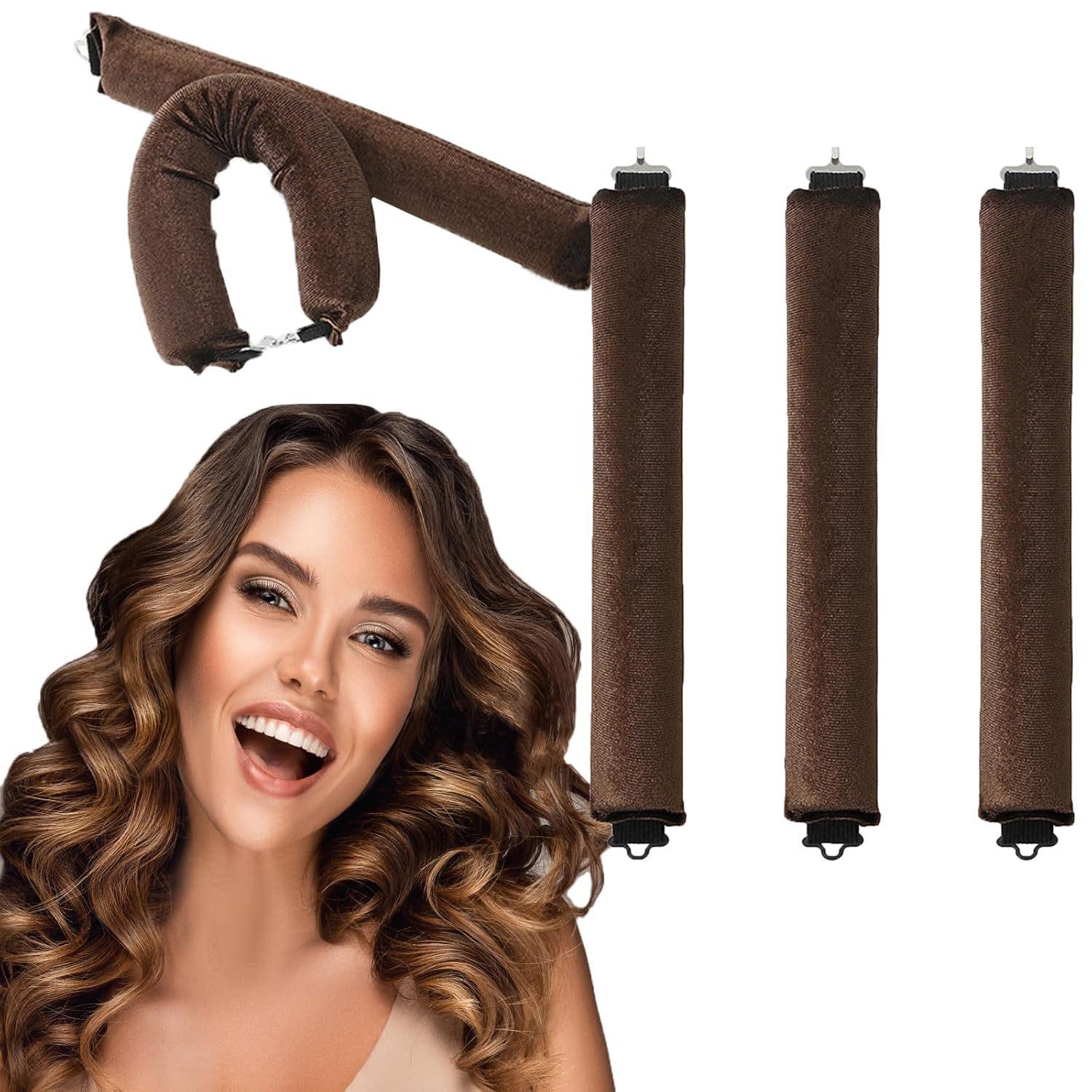 4/3/1 STÜCKE Haar-accessoires Heatless Curls Schönheit Frauen Lockenprodukte Lockenwickler Gummi Curling Schlaf Friseur Werkzeuge Haarschaumwickler 4PCS kaffeebraun