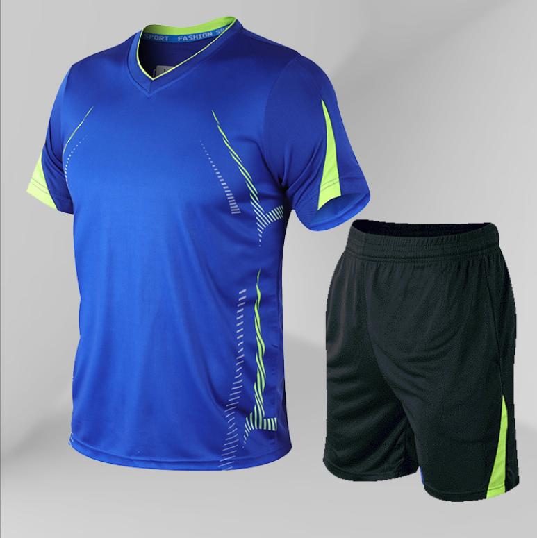 Trainingsanzug Herren Set Herren 2 Stück Sets Sommer Freizeitkleidung Fitness Trainingsanzüge Set XXXL arktis blau