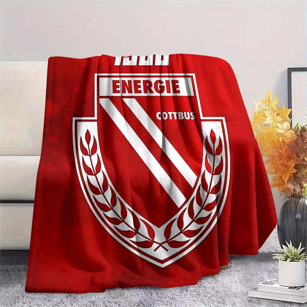 Energie Cottbus Print Flanelldecke, Hohe Qualität, Bequem für alle Jahreszeiten, Heimdekoration, Wärme und Komfort, Perfekt für Weihnachtsgeschenke 80cm x 120cm red