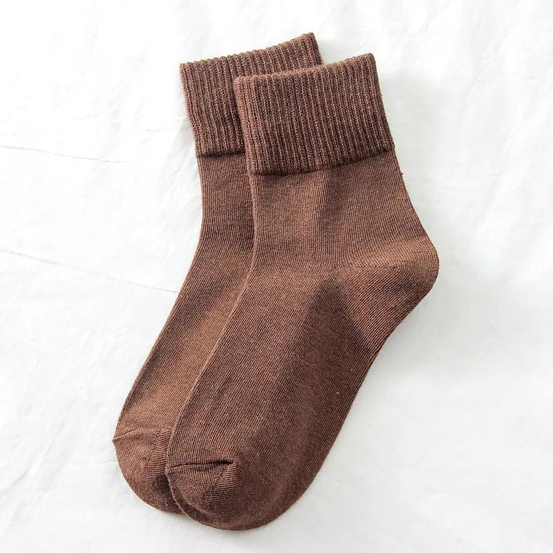 Baumwolle Stricken Frauen Socken Japanische Mode Einfarbig Lange Socken Frauen Herbst Winter Harajuku Streetwear Vintage Socken
