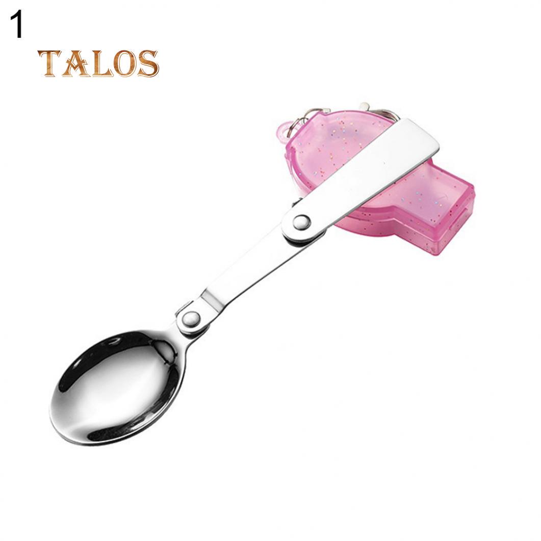 Tragbare Klappgabel Löffel Edelstahl Outdoor Picknick Camping Geschirr Küchengeräte Spoon