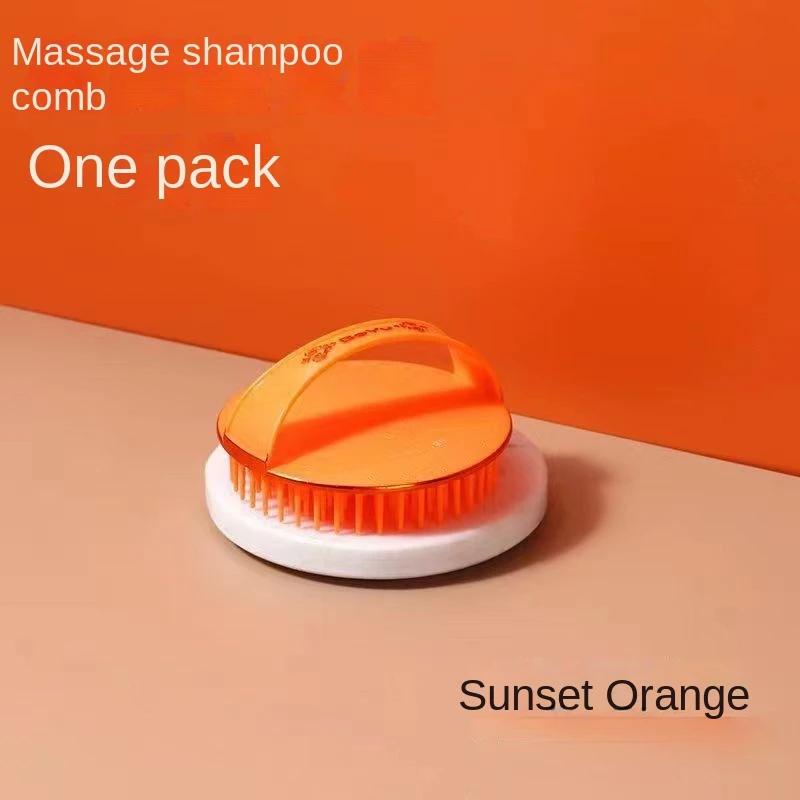 Kamm Handheld Kopfhaut Weiche Shampoo Bürste Bad Produkte Massage Bürste Waschen Kamm Dusche Shampoo Kopfhaut Dusche Bürste orange