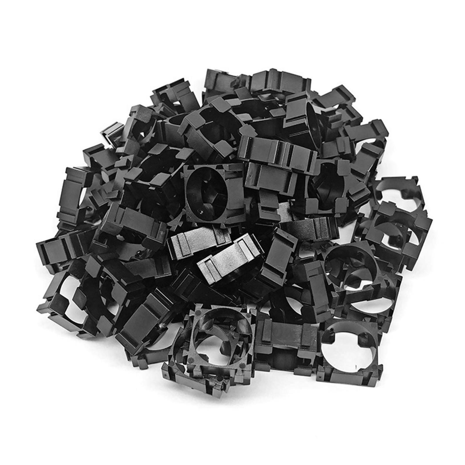 100Pcs 18650 Lithium-Batterie Pack Halterung Zelle Spacer Doppel Batterie Halter Halterung DIY Batterie schwarz