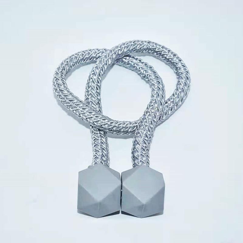 2 Stück magnetische Vorhang-Raffhalter, dekoratives Vorhang-Rückhalteseil, praktische Vorhänge-Raffhalter, Magnet-Vorhanghalter-Clips grau