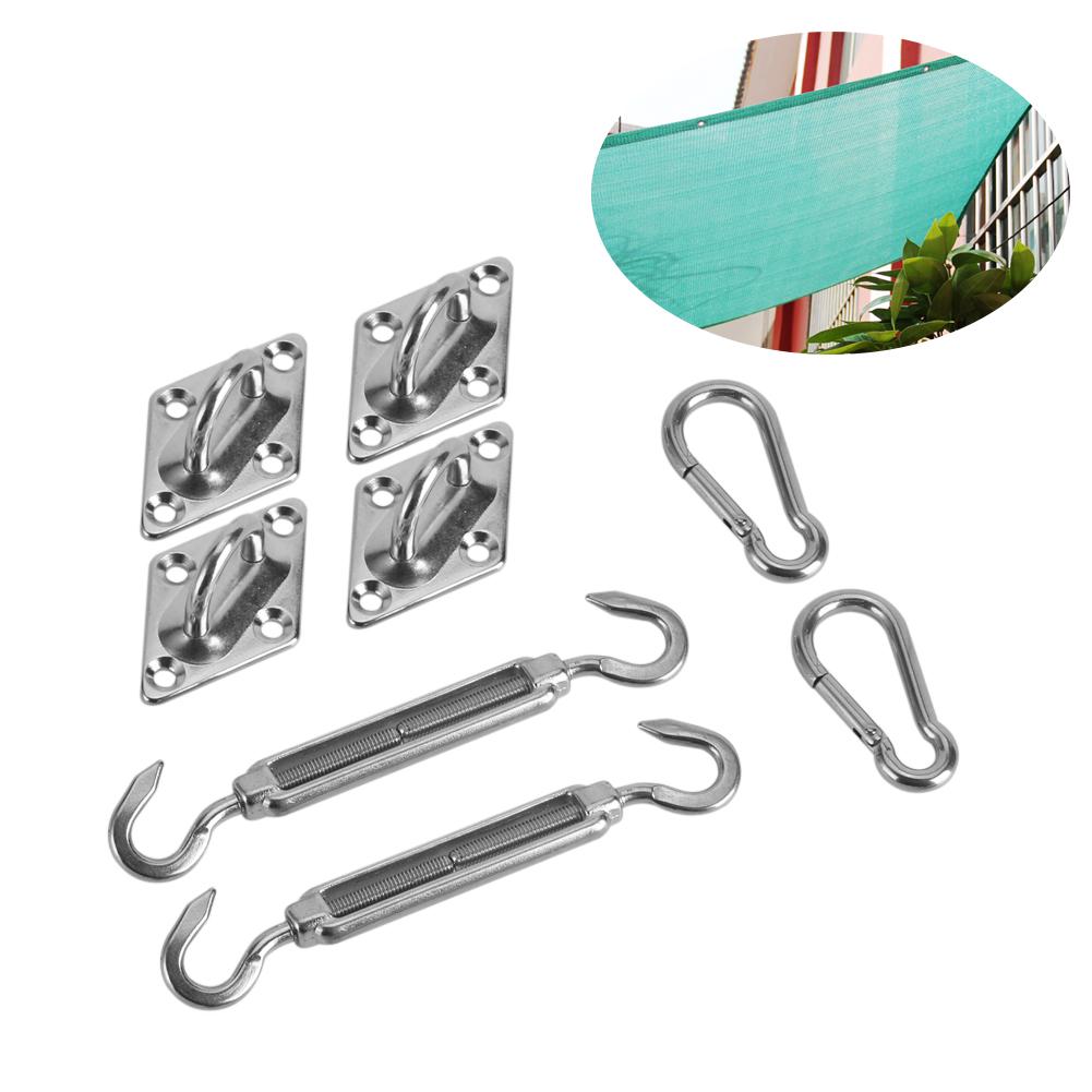 8 Stück/Set Silber Edelstahl Sonnensegel Hardware Kit Installationszubehör