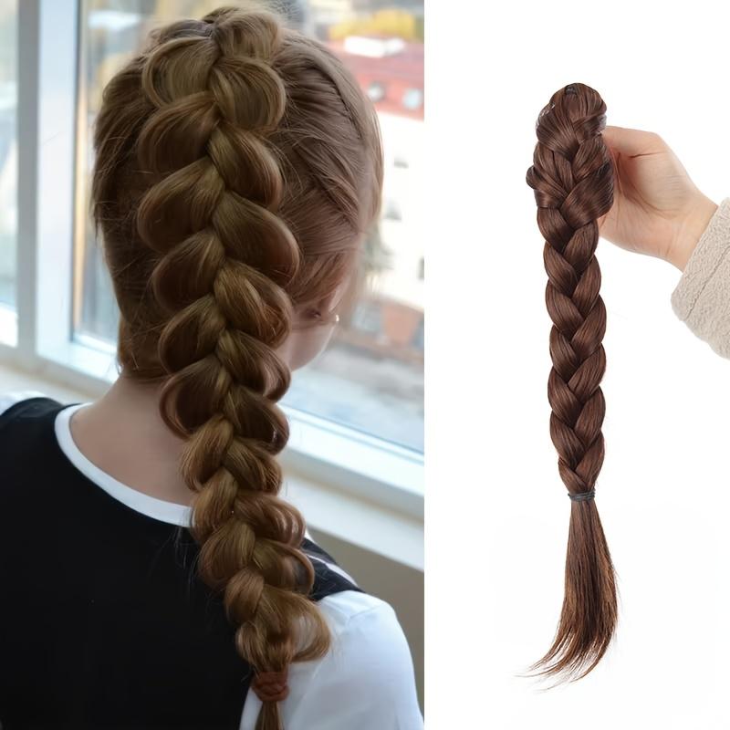 Lila geflochtene Haare Pferdeschwanzverlängerungen Perücke Krallenclip Haar Pferdeschwanz Krebs Haarspangen für Kinder Party Cosplay Verwendung Lila Perücke