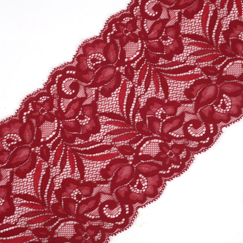 Elastischer Spitzenbesatz, Blumenträger, Kleid, Rock, Kleidung, Dekoration, DIY-Kunsthandwerk bordeaux