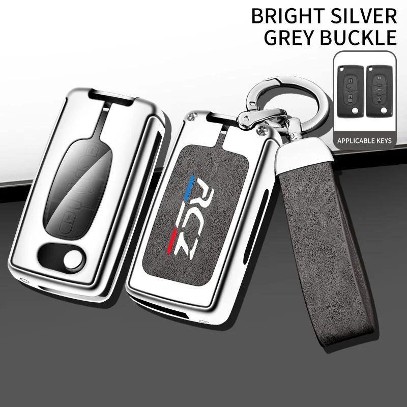 Auto TPU Zinklegierung Schlüsselhülle Tasche Für Peugeot RCZ GT Line Coupe Auto Schlüsselanhänger Auto Metallschlüsselhülle Innenraumdekoration Zubehör