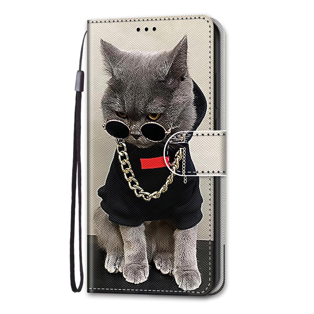Süße Katze Muster Leder Brieftasche Handyhülle Flip Stand Cover für iPhone Samsung Huawei Honor Xiaomi Redmi Huawei P30 Lite rot