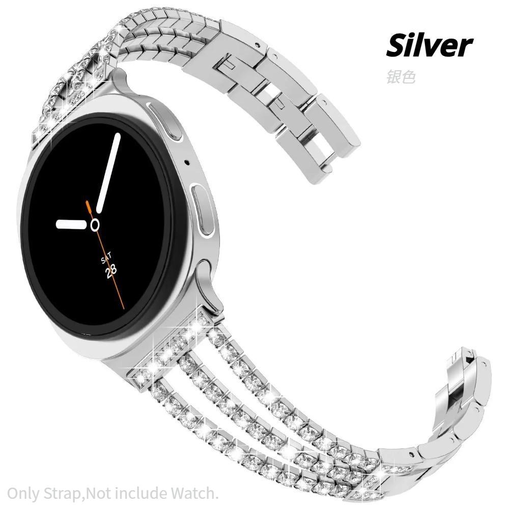 Diamantarmband für Samsung Galaxy Watch8/9 44mm 40mm Luxuriöses Metallarmband für Damen für Samsung Galaxy 8 Classic 46mm Correa Galaxy Watch 8 40mm silber