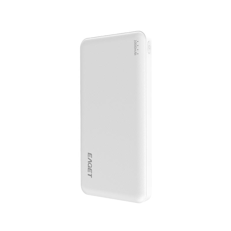 EAGET 10000 mAh Power Bank Tragbares Schnellladegerät Mobile Power mit PowerIQ-Ladetechnologie und USB-C für iPhone 15 und Android weiß
