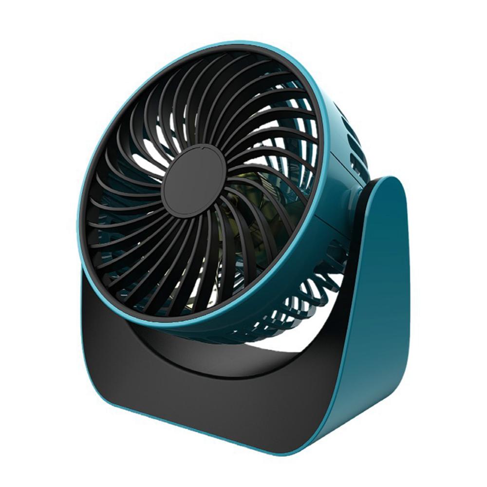 Neuer USB-aufladbarer Mini-Ventilator für Studentenwohnheime, tragbarer, leiser Ventilator für den Schreibtisch im Büro cyanblau