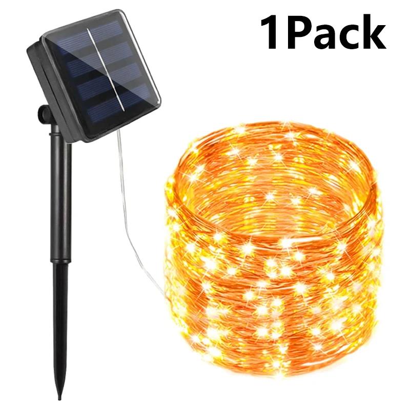 32m/22m/12m/7m Solar LED Außenleuchte LED Lampe Solar Garten Außen Lichterkette Lichterkette Festoon Weihnachtsdeko Beleuchtung 20M warm weiße