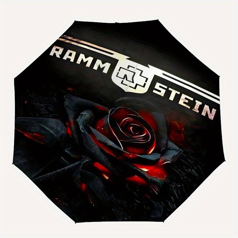 1 Stück Rammstein, Rosen-Thema, Hochwertiger Regenschirm, Automatisches Öffnen und Schließen, Multifunktionaler Regenschirm G0811010