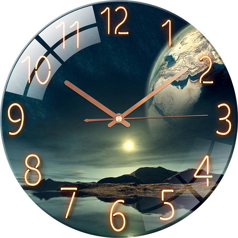 Digitale Wanduhr mit geringem Geräuschpegel, 30 cm/12 Zoll, Seaside Wonders-Wanduhr, Quarzuhr, leise, einfache Uhr für die Heimdekoration im Kinderzimmer Seaside Wonders