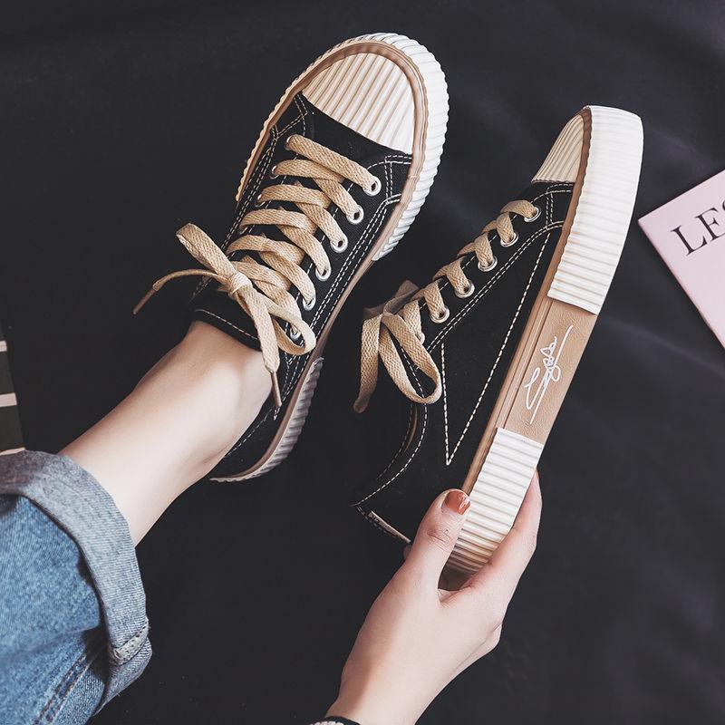 Daifa Herbst Neue Keks Form Schuhe Canvas Schuhe Frauen Low Top Koreanische Mode Schuhe Super Beliebte INS Frauen Schuhe Student Schuhe 40