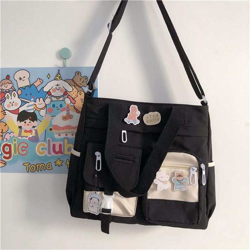 Wasserdichte Damenhandtaschen, Umhängetasche, Damen-Umhängetasche, Oxford-Umhängetaschen, Tragetaschen für Mädchen 34X27X10cm schwarz