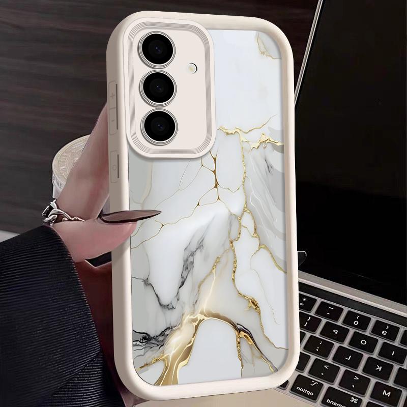 Bunte Marmorschale für Samsung S25 S24 S22 Ultra Plus S23 S21 S20 FE A56 A36 A55 A15 A14 A35 A54 A53 Stoßfeste Schutzhülle aus Silikon Samsung S23 FE beige
