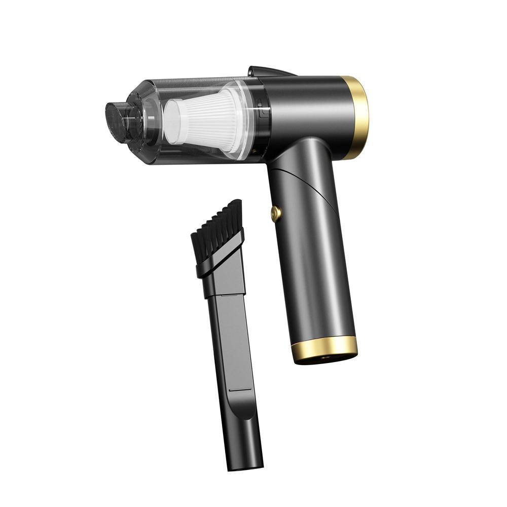 Kabelloser Auto-Staubsauger, 120 W, leistungsstarker kabelloser Staubsauger für Haushaltsgeräte, Heim- und Auto-Staubsauger mit doppeltem Verwendungszweck schwarz