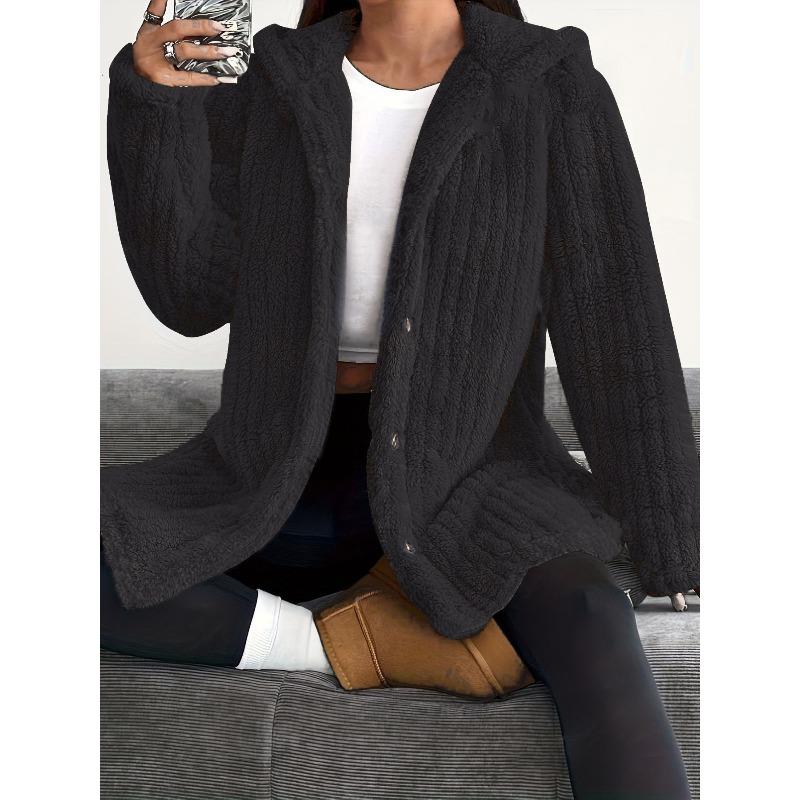 IHUASU Damen Vintage Lässige Einfarbige Druck Herbst Winter Langarm Jacken & Mäntel Internationales Design XXL