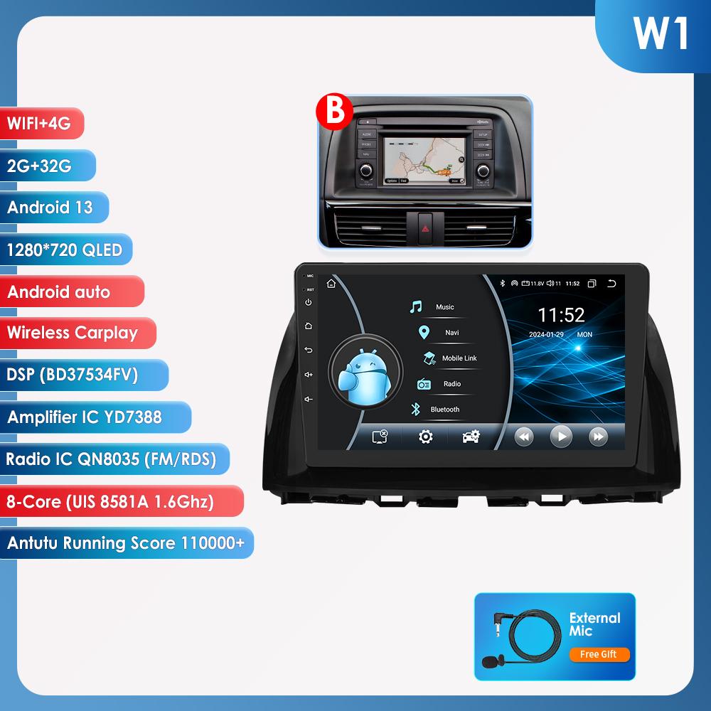 Hizpo Für Mazda CX5 CX-5 CX 5 2012 - 2015 Autoradio Multimedia Video Player Navigation Android 10 Kein 2DIN 2 DIN Carplay 4G-LTE RDS Intelligenter DVR DAB W1 B 8Bore 2G 32G