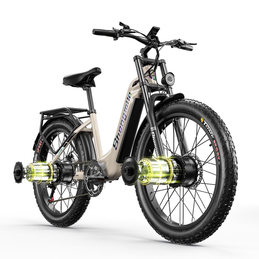 SHENGMILO S700 Elektrofahrrad für Erwachsene, 48 V 17,5 Ah Fat Tire Ebike Motor 2000 W 50 km/h Elektrofahrräder brown