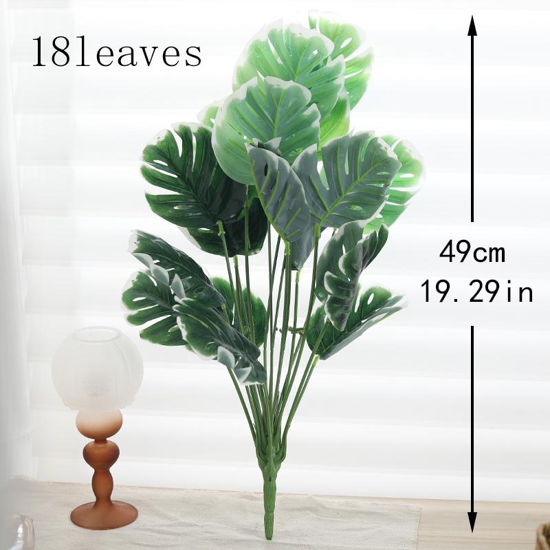 1- 18 Gabeln Künstliche Monstera Pflanzen Gefälschte Palme Plastik Schildkrötenblätter Grün Hohe Pflanzen Für Zuhause Garten Raumdeko