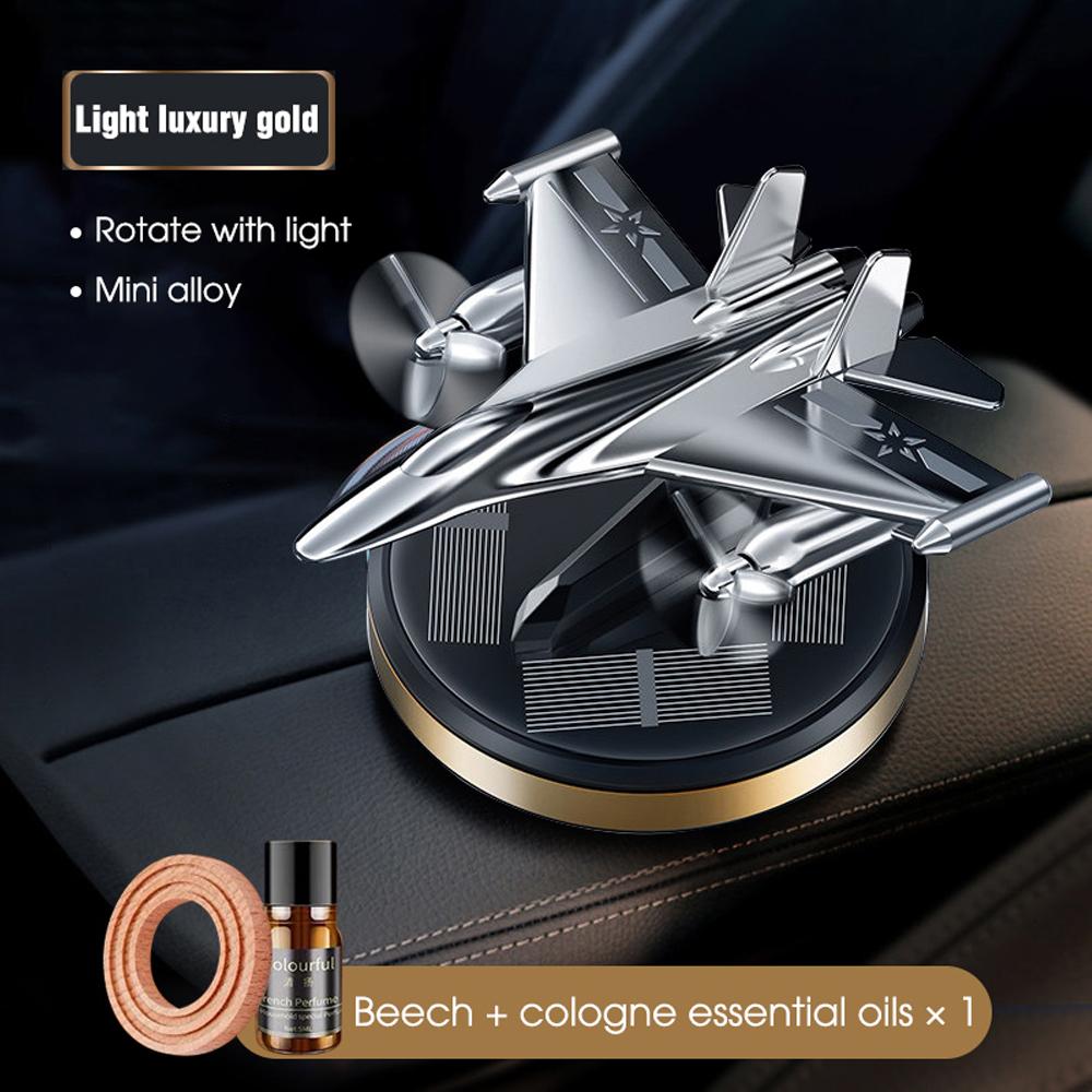 Auto Lufterfrischer Kampfflugzeug Parfüm Solar Power Flugzeug Diffusor Aluminium Flugzeug Duft Flugzeug Armaturenbrett Parfum 1pc gold