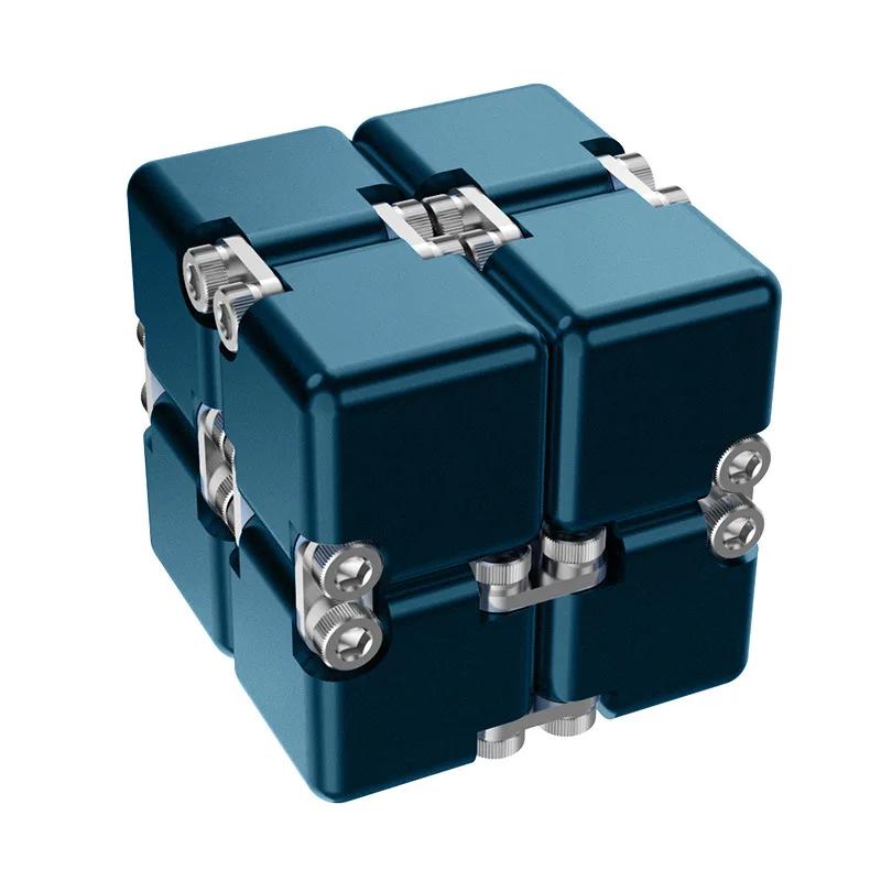 Aluminiumlegierung Infinity Cube Fidget Spielzeug Stressabbau Büro Puzzle Entspannungsspiel Tragbares Lernspielzeug für Kinder Erwachsene