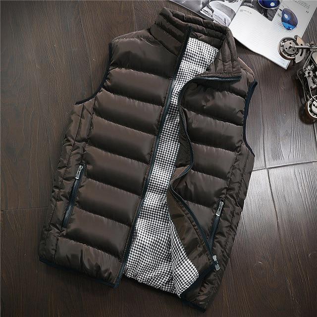 Frühling Herbst Männer Stilvolle Weste Herren Plus Größe 5xl Ärmellose Jacke Männer Winter Weste Männer Weste Casual Mäntel XXL kaffeebraun