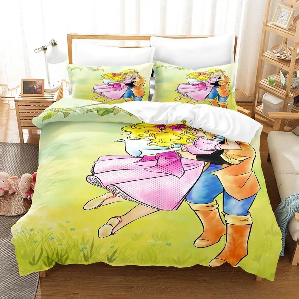 Candy Candy Bettwäsche-Set Einzelbett Twin Full Queen King Size Bettset Erwachsene Kind Schlafzimmer Bettdeckenbezug Sets 3D-Druck Anime Bettlaken-Set EU Twin 135x200cm