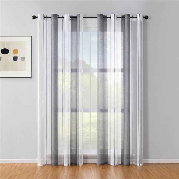 Streifen-Vorhänge für Wohnzimmer, Schlafzimmer, Tüll-Vorhänge, Fenster, Tüll, gestreift, Voile-Vorhang, Vorhänge, Halbfenster-Jalousien, Zuhause, 1 Stück W150xL250cm 1 pieces