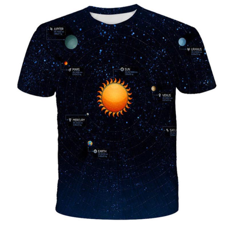 1-14 Jahre Kinderkleidung Sternenhimmel Harajuku T-Shirt Mädchen Jungen T-Shirts Baby T-Shirt Cartoon Kinder T-Shirt Lustige Kinderkleidung 130 black