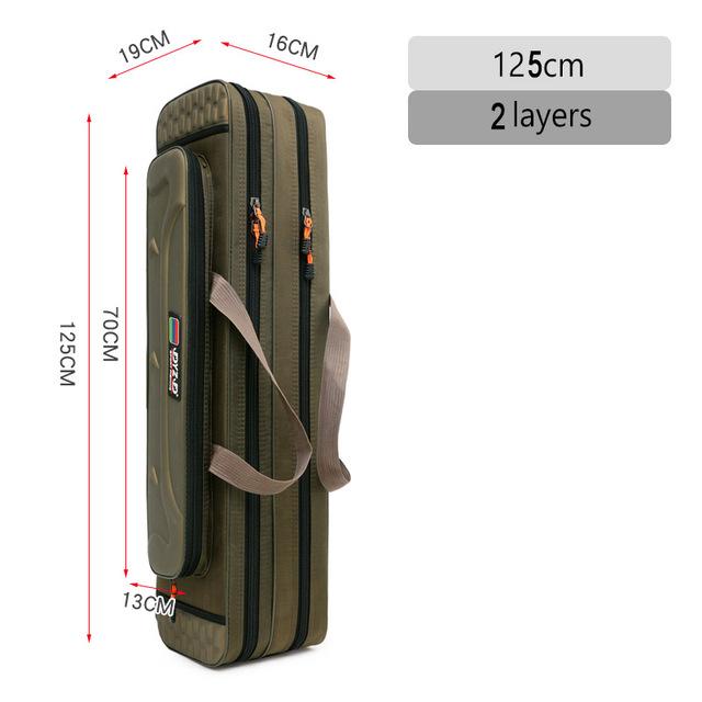 2/3/4 schicht 80/90/100/120/125/130 CM Angeltasche Angelrute Reel Locken Pol Lagerung Tasche Fall Angeln Getriebe Tackle 2Layer125CM
