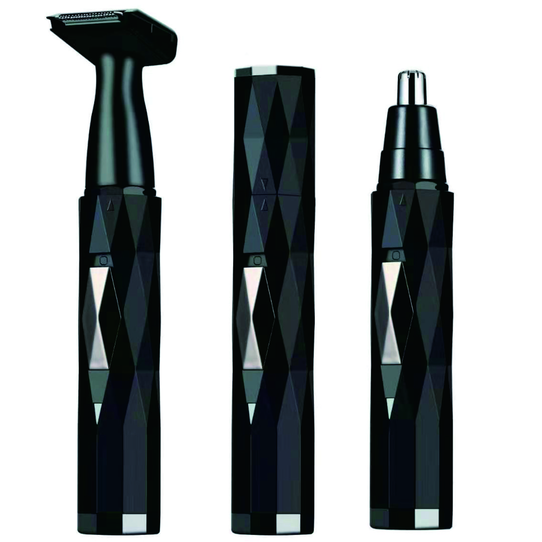 Trimmer-Set, Nasen-Ohr-Haarschneider für Männer und Frauen, wiederaufladbarer schmerzloser Nasenhaarentferner schwarz