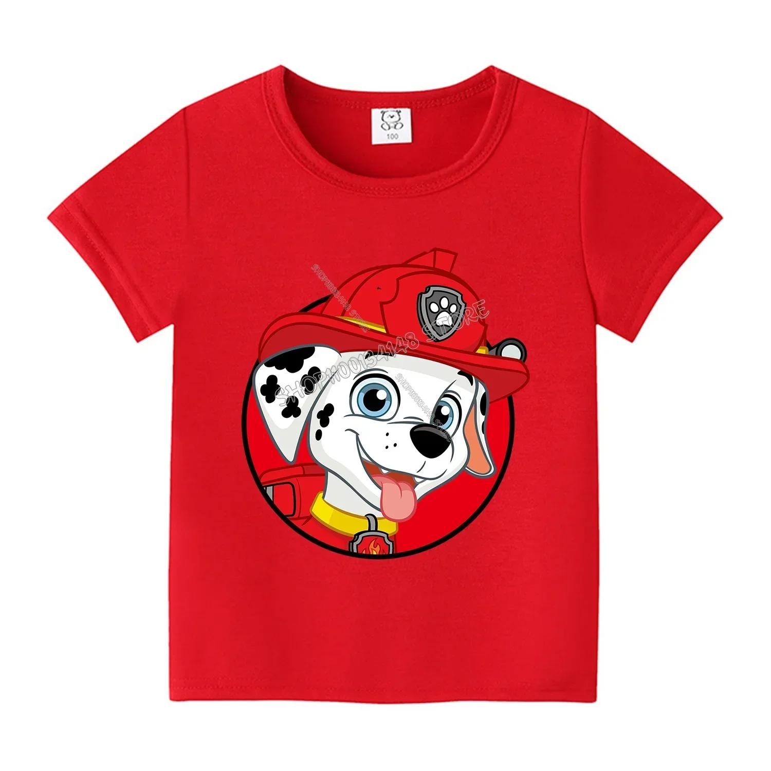 Paw Patrol T-Shirt für Kinder Chase Marshall Cartoon Kleidung Neu Skye Jungen Mädchen Kleidung Sommer Kinder Rundhals T-Shirt Oberteil Geschenk 110