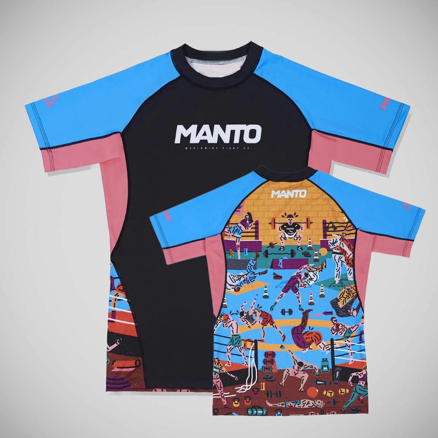 MANTO Defend Yourself BJJ T-Shirt Herren Schwarz 3D-Druck T-Shirts Kampf-Oberteile Schnelltrocknend MMA Training Sportbekleidung Sommer Fitness M