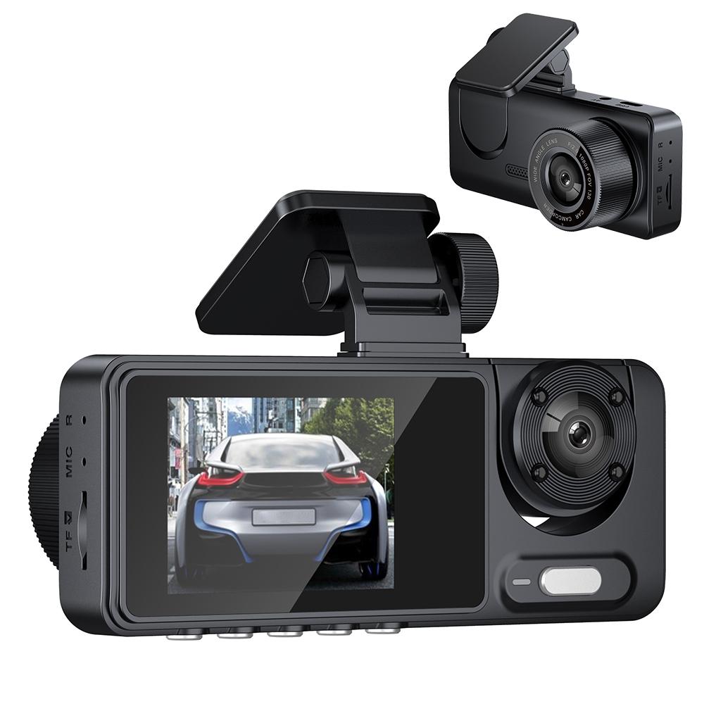 3 Kameras Dashcam Mehrsprachig Klarer Auto-Rückspiegel Auto-Videoaufnahme-Camcorder Breit schwarz