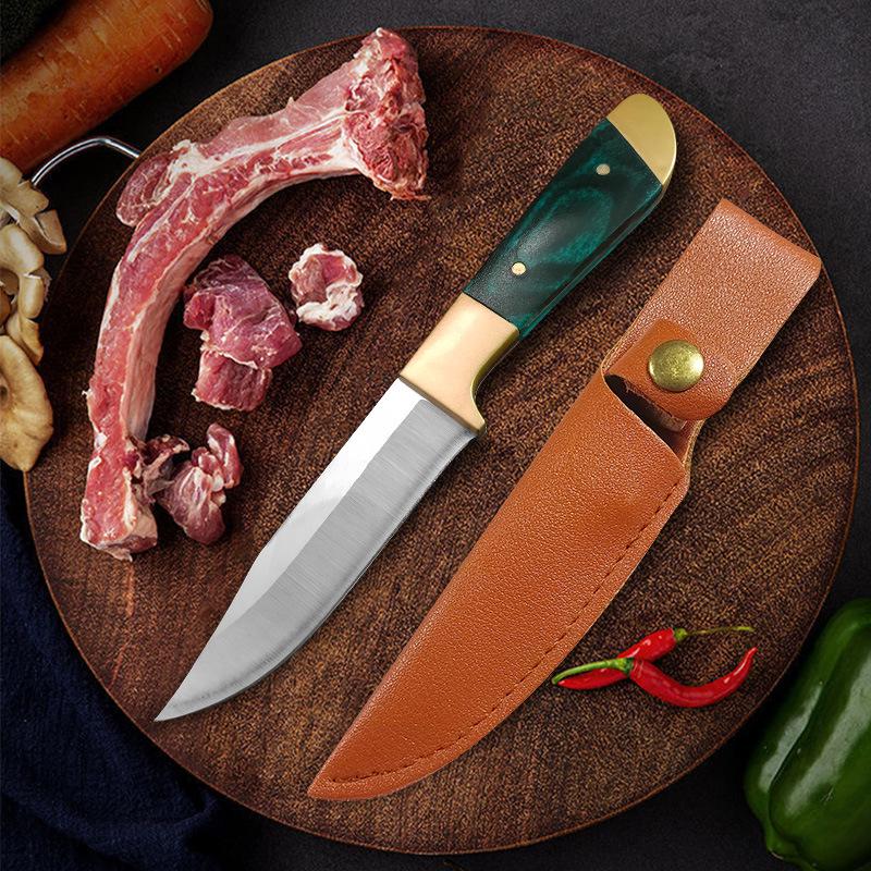2025 Neues Design Handgefertigt Geschmiedet Edelstahl Fleischmesser Steakmesser, Haushalts Obst Fleisch Schneidemesser, Hand Fleisch Ausbeinen Messer grün